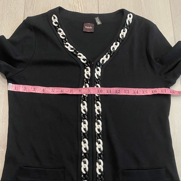 NWOT RAFAELLA Classy Black Long Sleeve Open Cotton Sweater Size M - Picture 4 of 11
